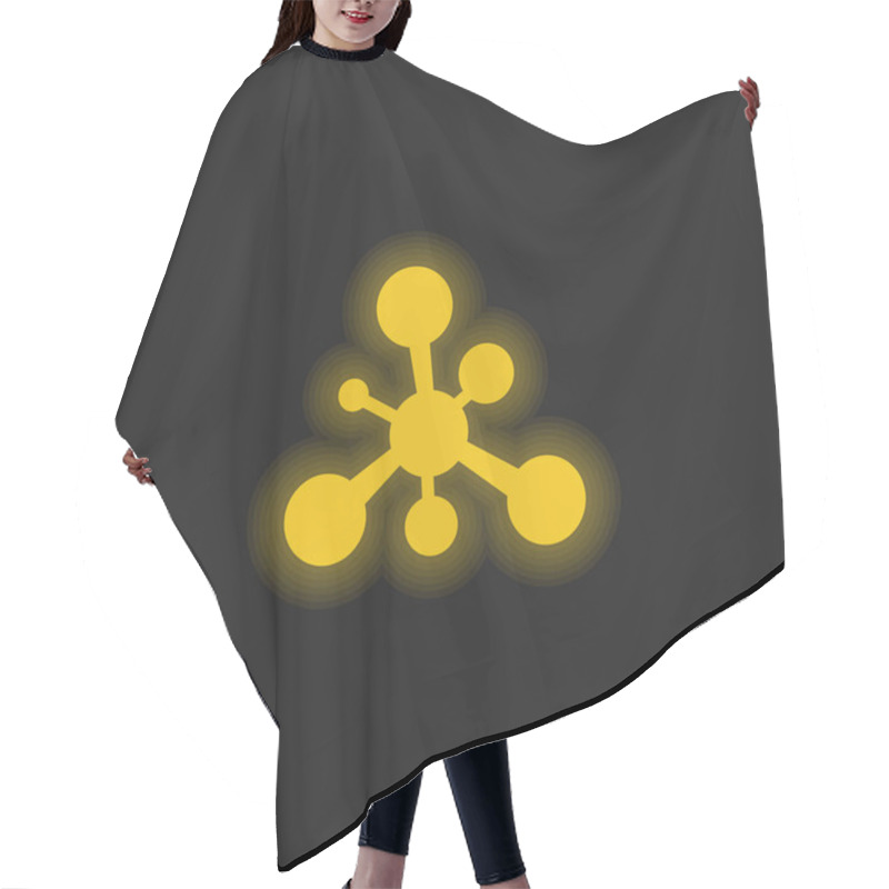 Personality  Balls And Lines Black Shape Yellow Glowing Neon Icon Hair Cutting Cape