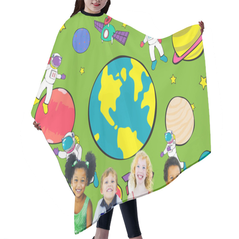 Personality  Planets Travel Dream Imagination Concept Hair Cutting Cape