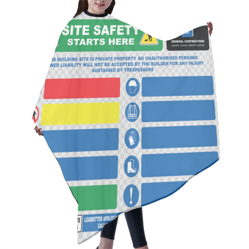 Personality  Industrial, Construction  Site Safety Signs Hair Cutting Cape