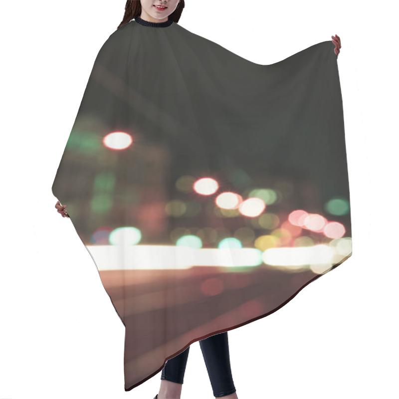 Personality  Blurred Street With Bright Bokeh Lights At Night Hair Cutting Cape