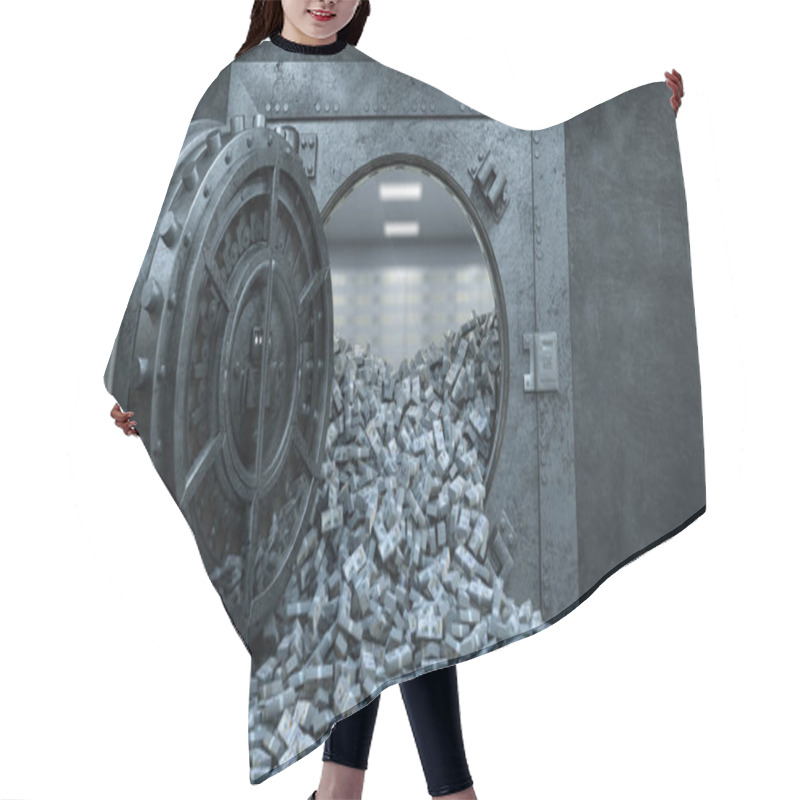 Personality  3d Render Opening Of The Vault Door In Bank With A Lot Of Money Hair Cutting Cape