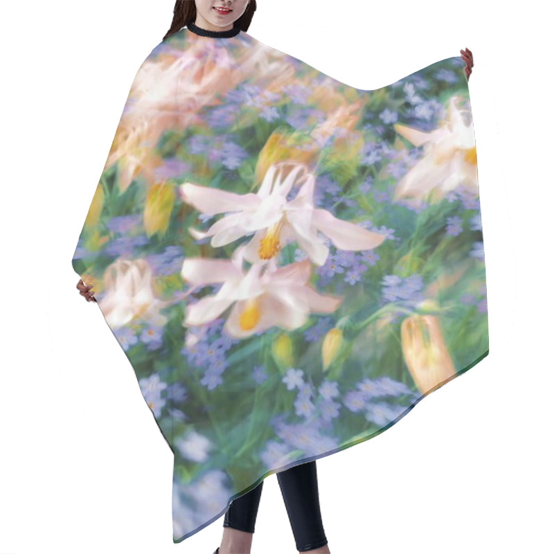 Personality  Delicate Pastel Flowers In A Vibrant Garden Scene. Hair Cutting Cape