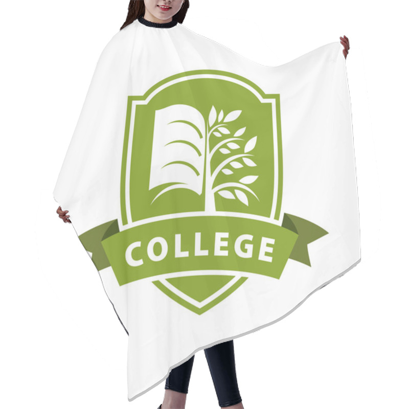 Personality  Vector Logo Tree And The Book For College  Hair Cutting Cape