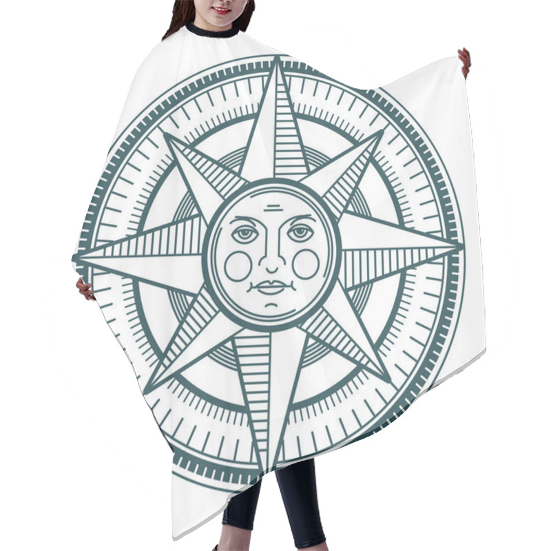 Personality  Compass Rose Hair Cutting Cape