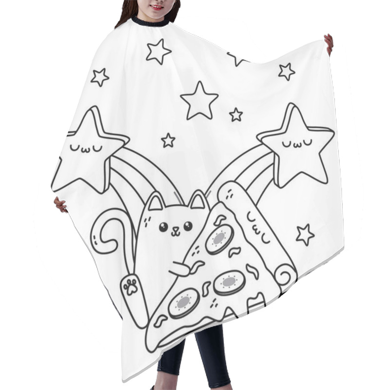 Personality  Kawaii Of Cat Cartoon Design Hair Cutting Cape