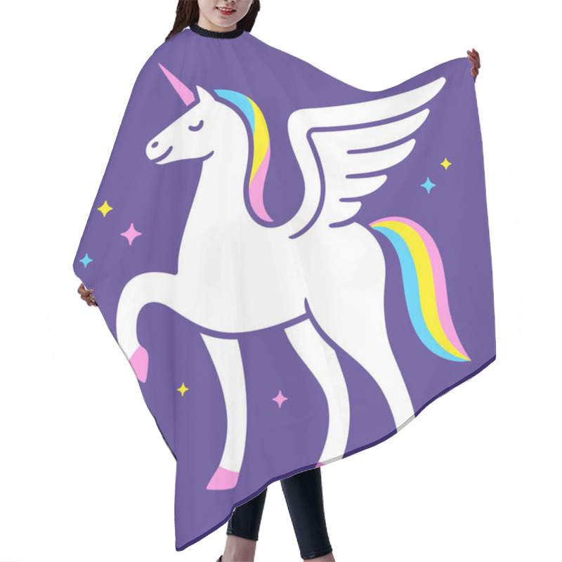 Personality  Unicorn Logo Illustration Hair Cutting Cape