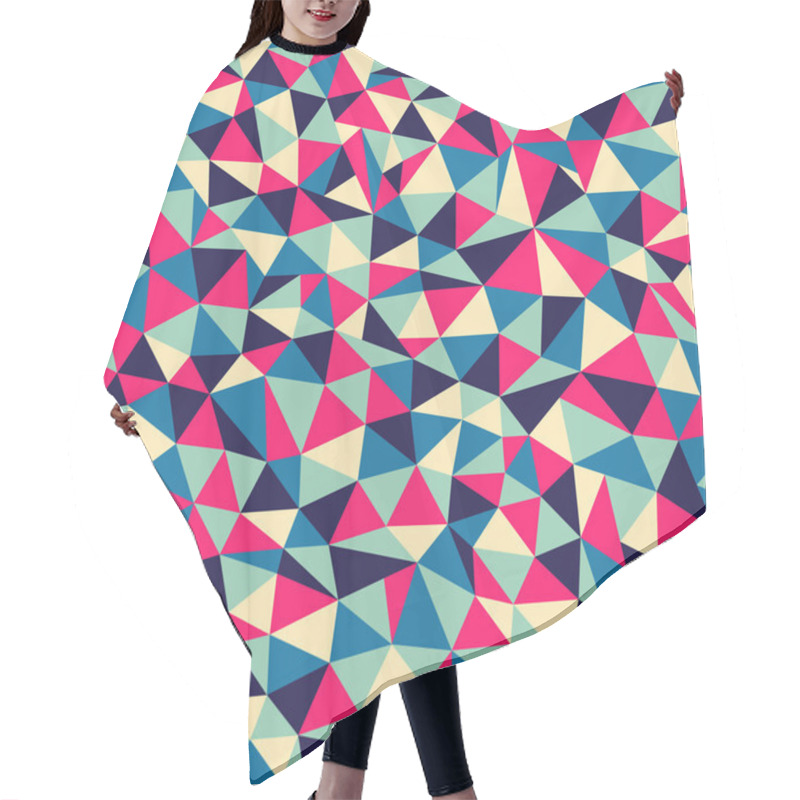 Personality  Seamless Texture With Triangles, Mosaic Endless Pattern Hair Cutting Cape