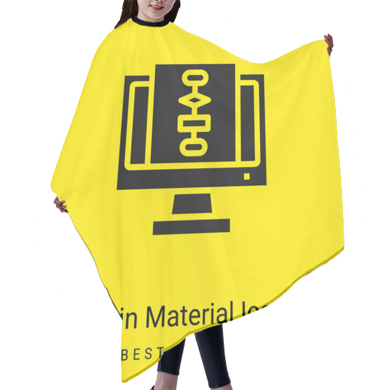 Personality  Algorithm Minimal Bright Yellow Material Icon Hair Cutting Cape