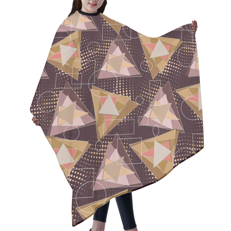 Personality  Modern Triangles Geometric Vector Seamless Pattern. Abstract  Hair Cutting Cape