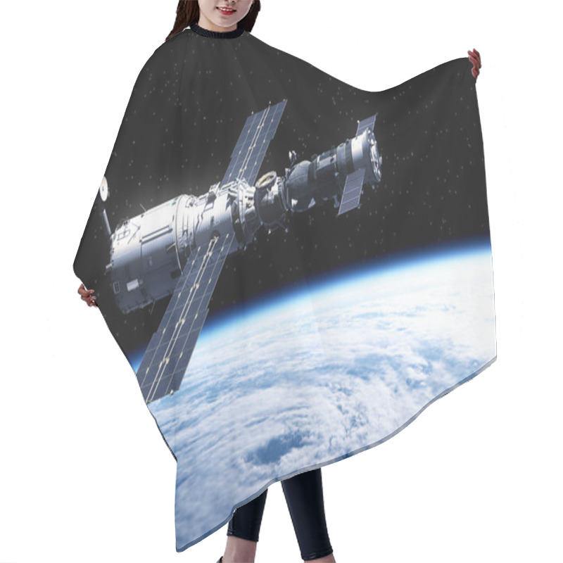 Personality  Space Station Over Earth Hair Cutting Cape