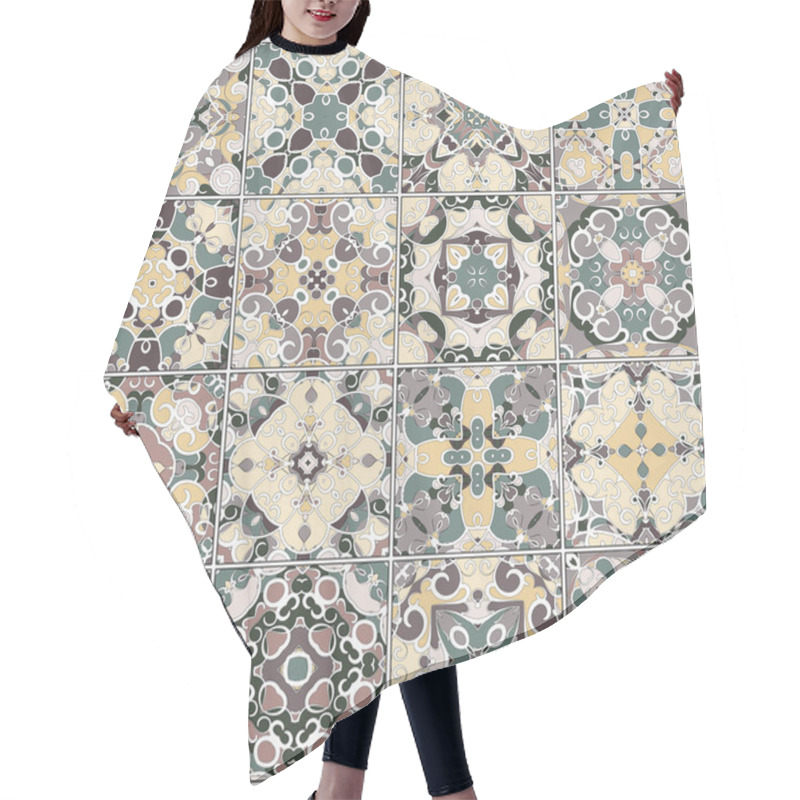 Personality  Collection Of Ceramic Tiles Hair Cutting Cape