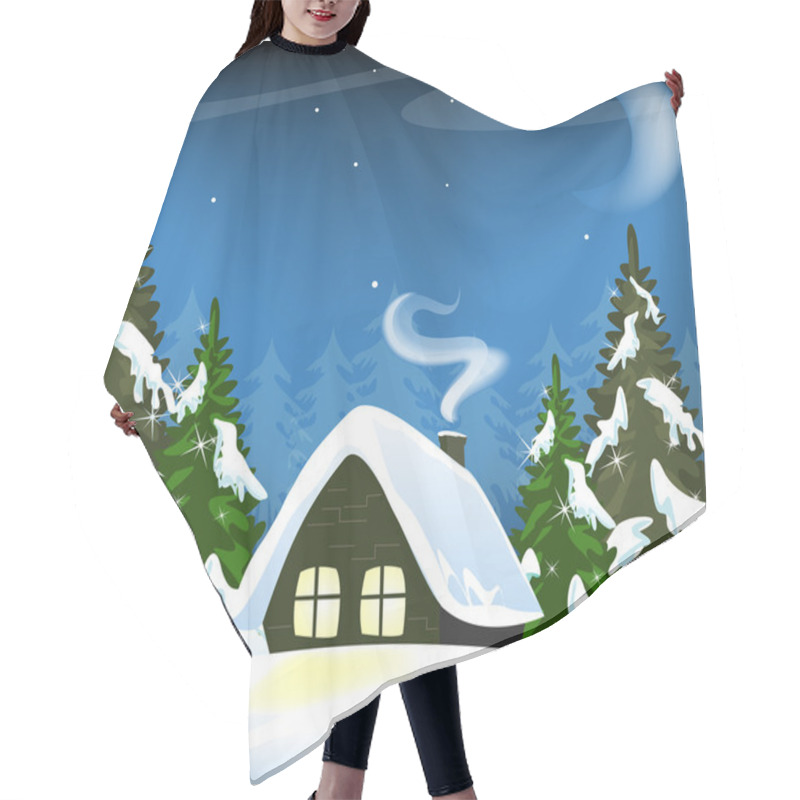 Personality  Lonely Forest Hut Hair Cutting Cape