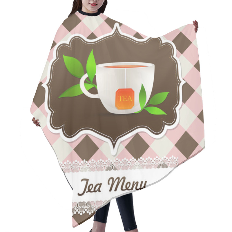 Personality  Tea Menu.   Vector Illustration  Hair Cutting Cape