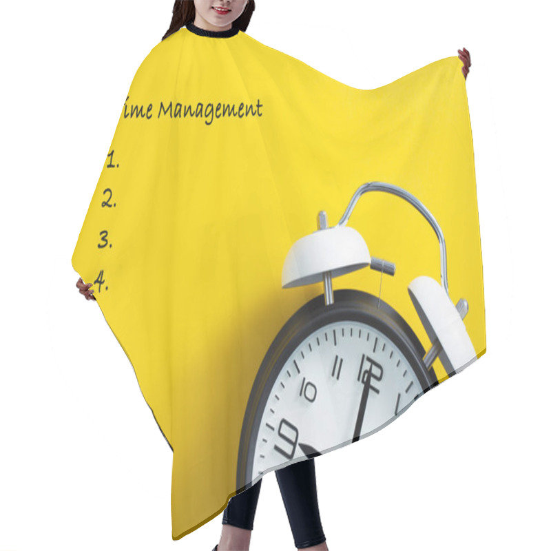 Personality  Time Management Concept With Clock Hair Cutting Cape