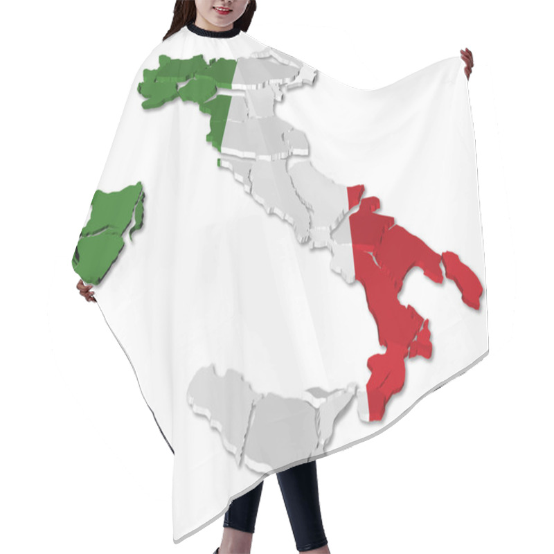 Personality  Italy Map Cracked Hair Cutting Cape