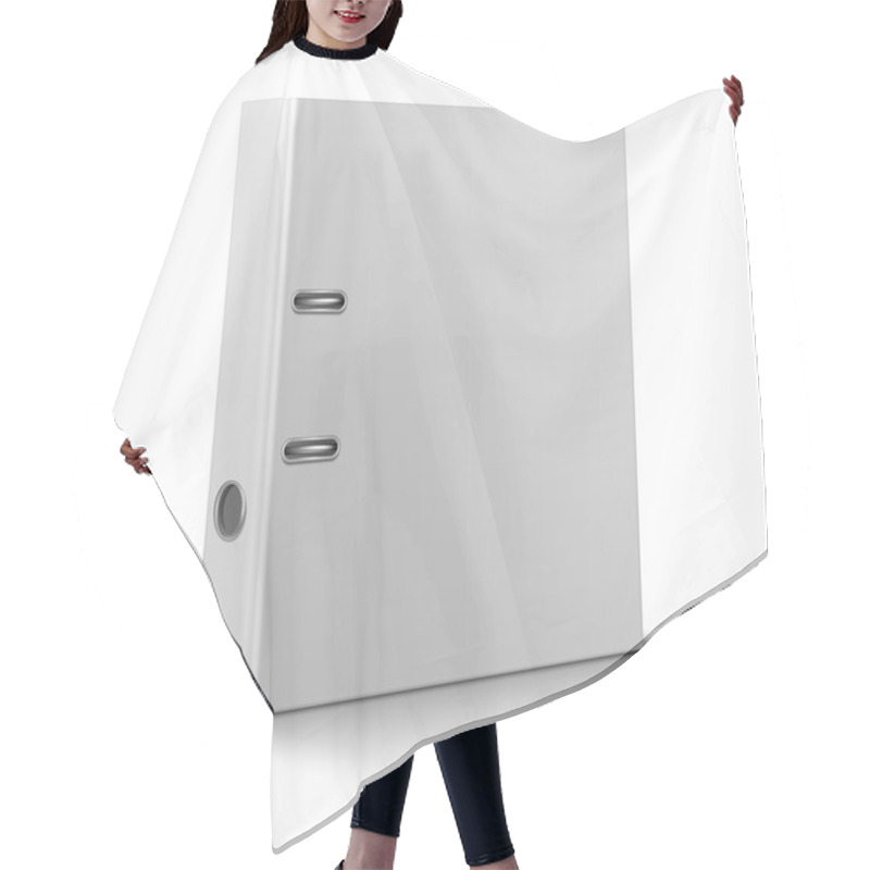 Personality  Office Binder Standing On White Background. Hair Cutting Cape