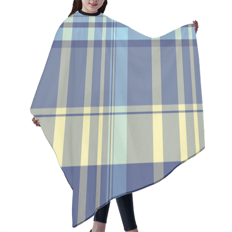 Personality  Elegant Pastel Plaid Pattern In Soft Blue, Yellow, And Gray Tones. Ideal For Textile Design, Apparel, Packaging, Or Website Backgrounds.  Provides A Subtle Yet Stylish Texture. Hair Cutting Cape