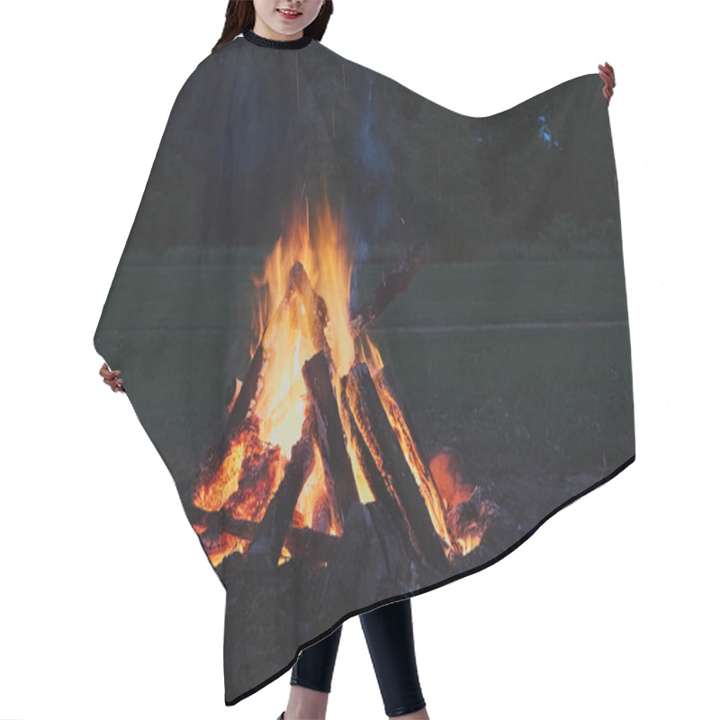 Personality  Burning Bonfire On A Summer Evening On St.john Party Hair Cutting Cape