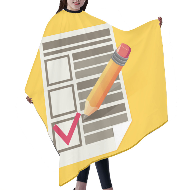 Personality  Pencil, Paper And Checklist Hair Cutting Cape