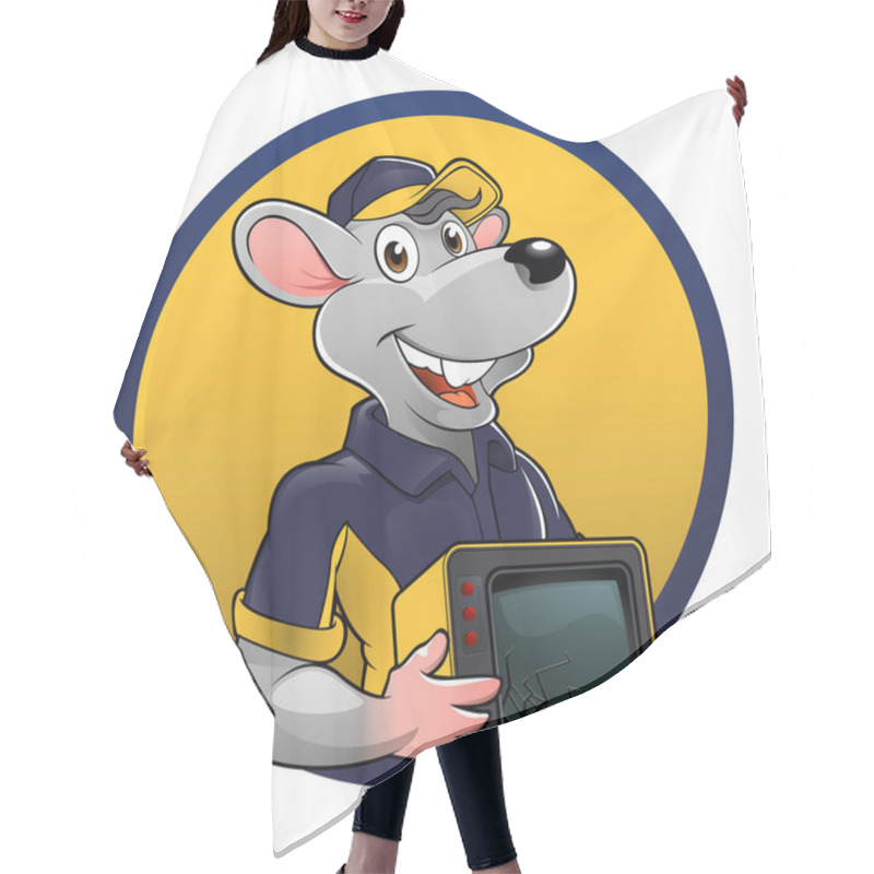 Personality  Smiling Rat With Tv Hair Cutting Cape