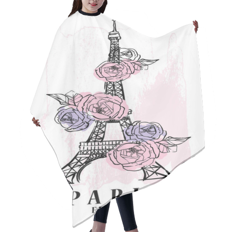 Personality  Paris Vector Illustration. Hair Cutting Cape