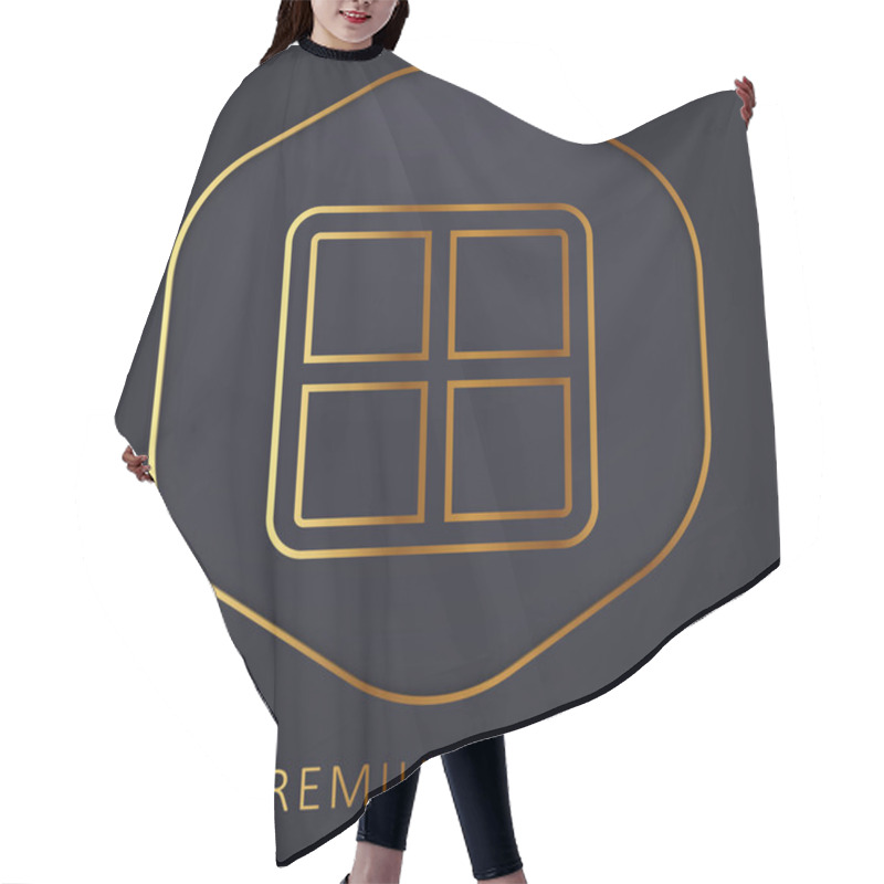 Personality  All Golden Line Premium Logo Or Icon Hair Cutting Cape