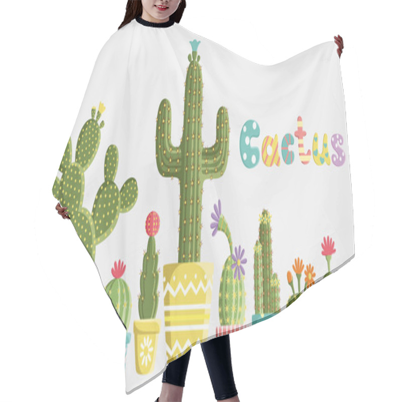 Personality  Set Of Cacti Hair Cutting Cape