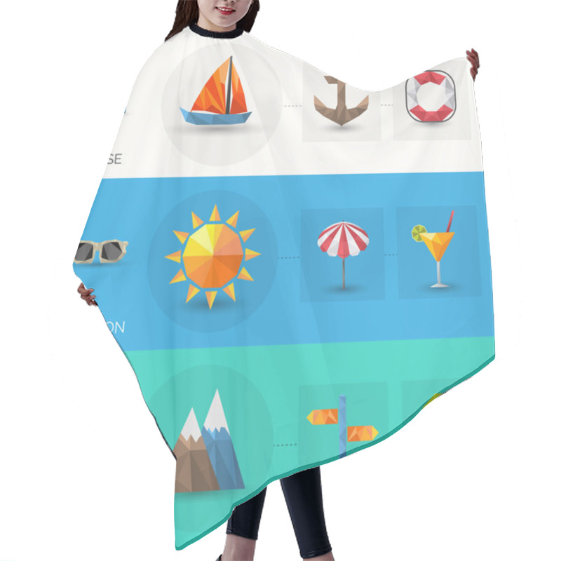 Personality  Travel Polygonal Banners Hair Cutting Cape