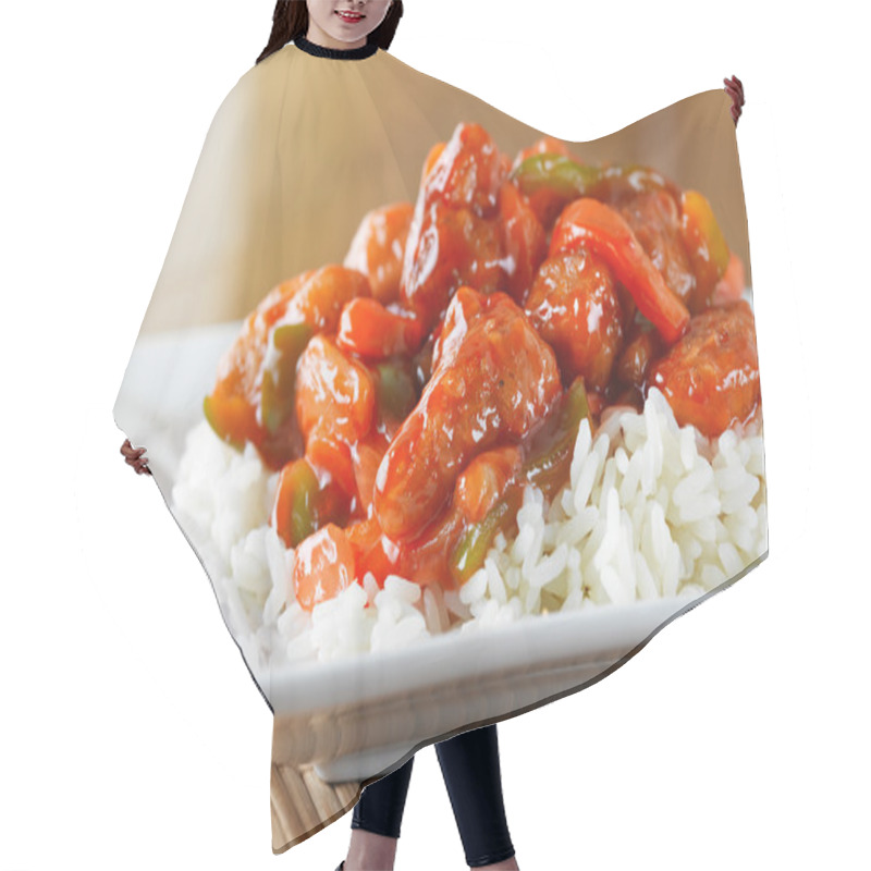 Personality  Sweet And Sour Pork On Rice Hair Cutting Cape