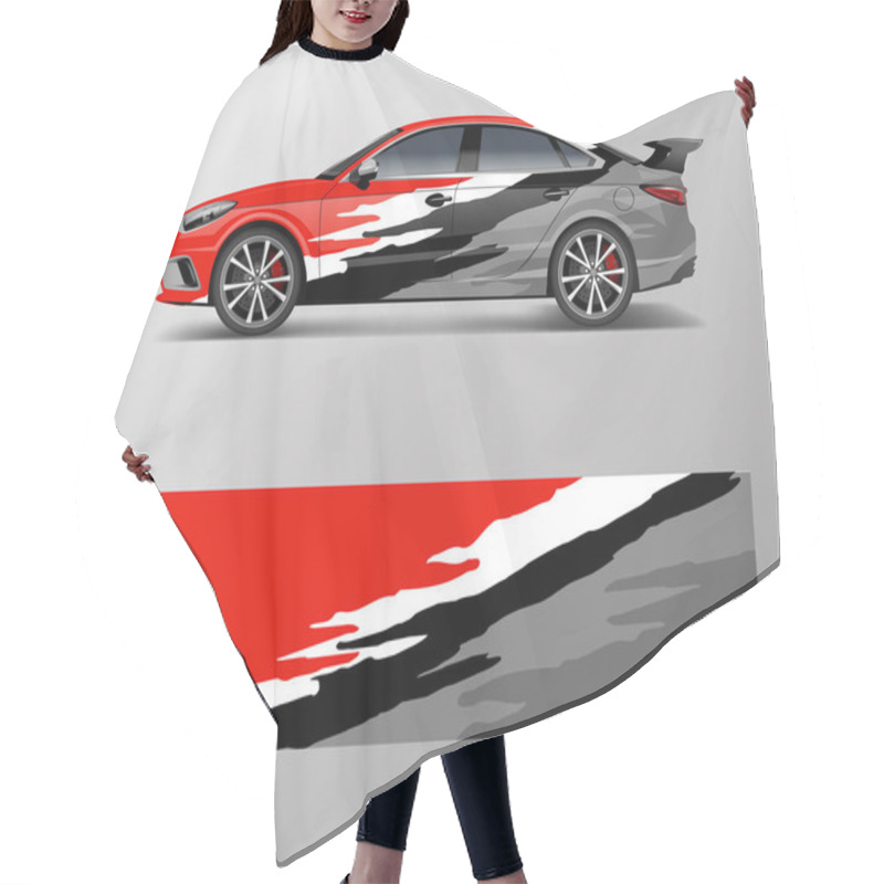 Personality  Modern Racing Car Wrap Strip For Racing Sport Car Design. Hair Cutting Cape