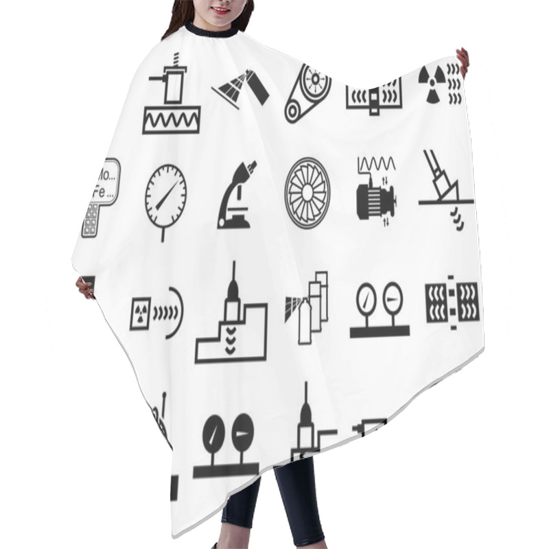 Personality  Set Of Vector Icons Of Ndt Methods Hair Cutting Cape