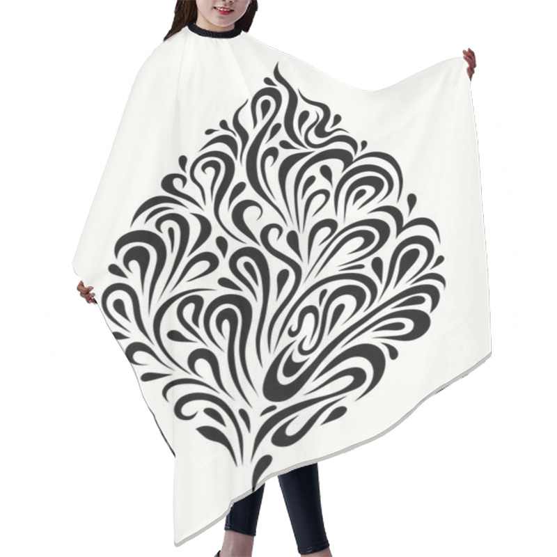 Personality  Stylized Tree Leaf On A Light Background Hair Cutting Cape