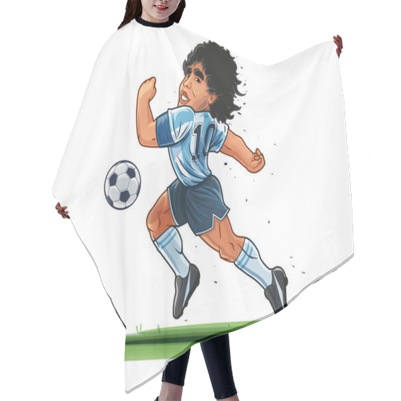 Personality  Vector Illustration Of A Man In A Sports Uniform With A Soccer Ball Hair Cutting Cape