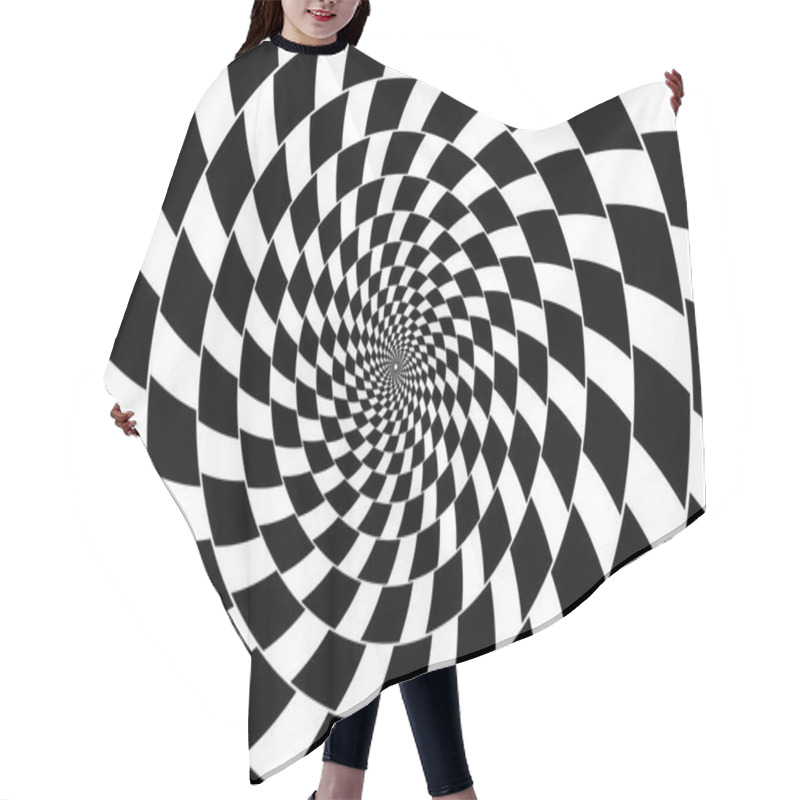 Personality  Optical Illusion - Chessboard Swirl, Hair Cutting Cape