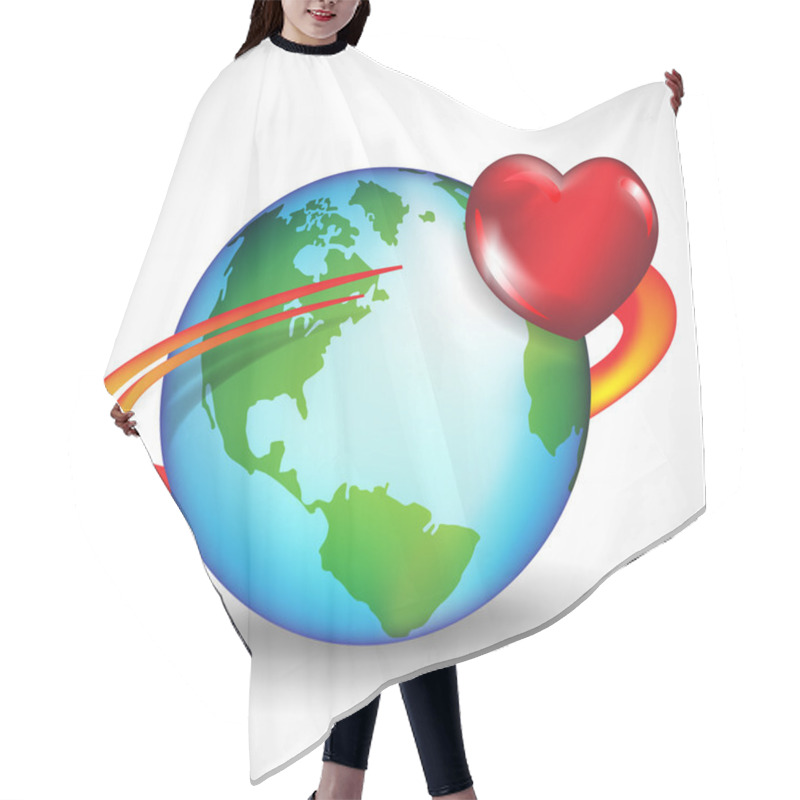 Personality  Love Makes The World Go Round Concept Hair Cutting Cape