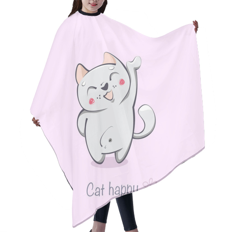 Personality  Funny Happy Cat. A Cartoon Animal. Vector Illustration 2  Hair Cutting Cape