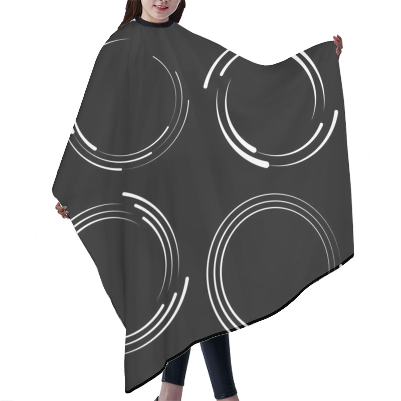 Personality  Set Of White Stripes In Round Forms Hair Cutting Cape