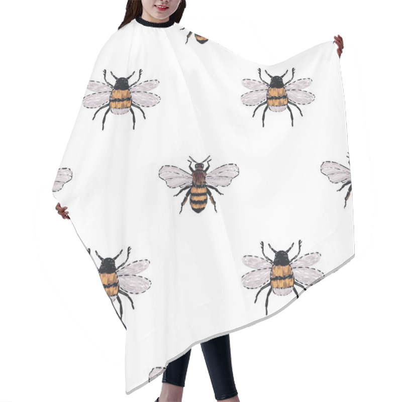 Personality  White Background With Insects, Vector Illustration Hair Cutting Cape