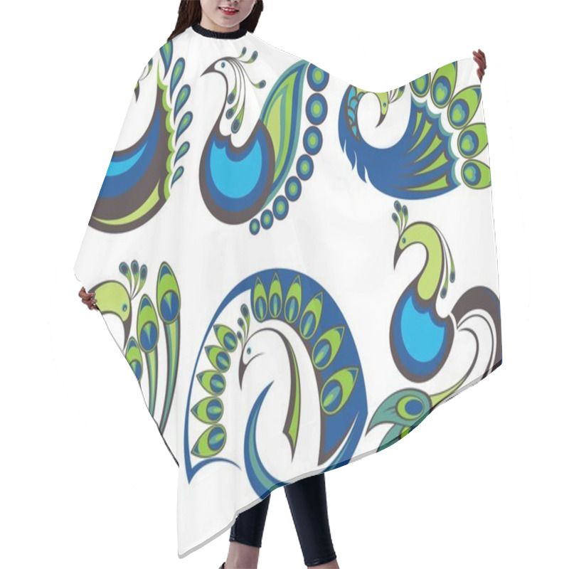 Personality  Peacock Birds Hair Cutting Cape