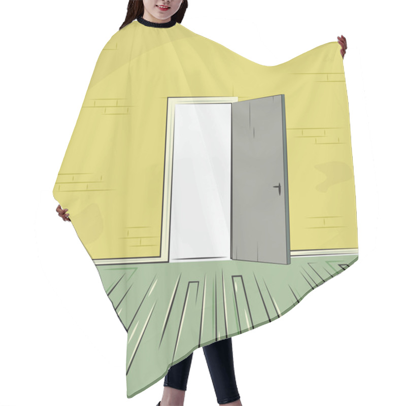 Personality  Exit Door From Old Room Hair Cutting Cape