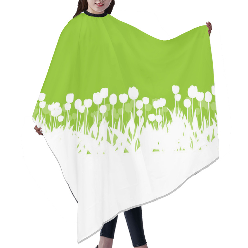 Personality  Tulips Spring Seasonal Flower Garden Ecology Concept Detailed Il Hair Cutting Cape