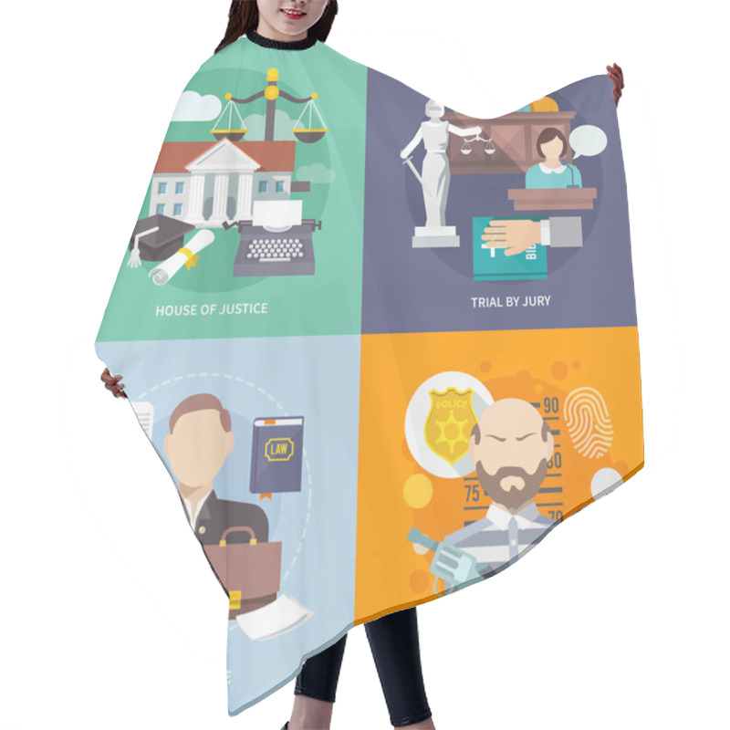 Personality  Law Icon Flat Hair Cutting Cape