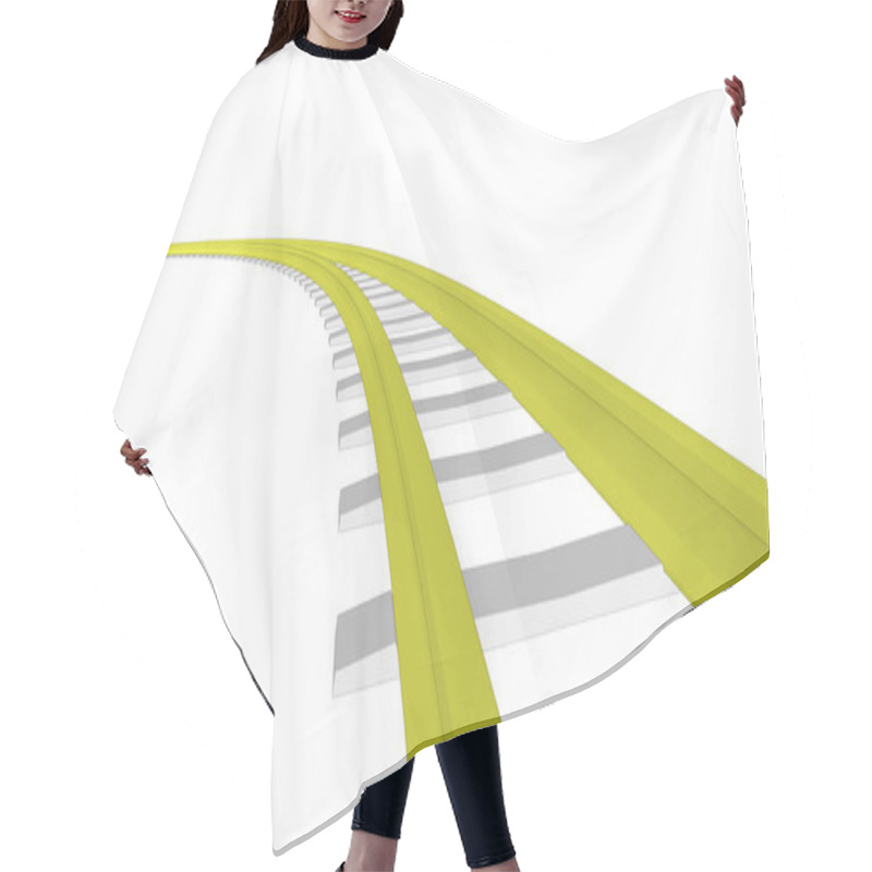 Personality  Vector Image Yellow Railway On White Hair Cutting Cape