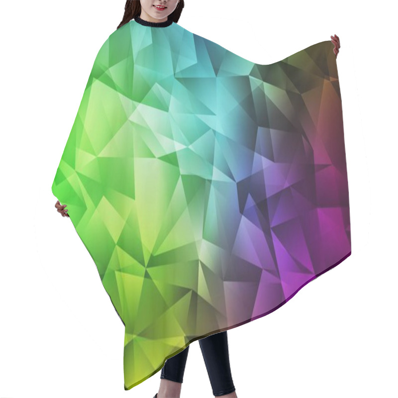 Personality  Light Pink, Green Vector Polygonal Background. Creative Illustration In Halftone Style With Triangles. Brand New Style For Your Business Design. Hair Cutting Cape