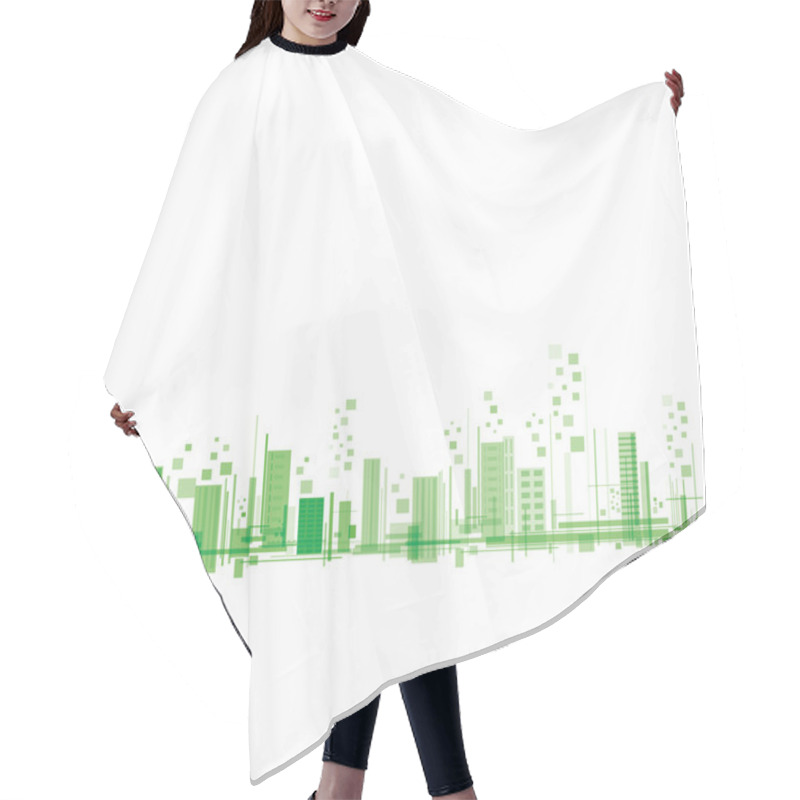 Personality  Green Abstract City Hair Cutting Cape