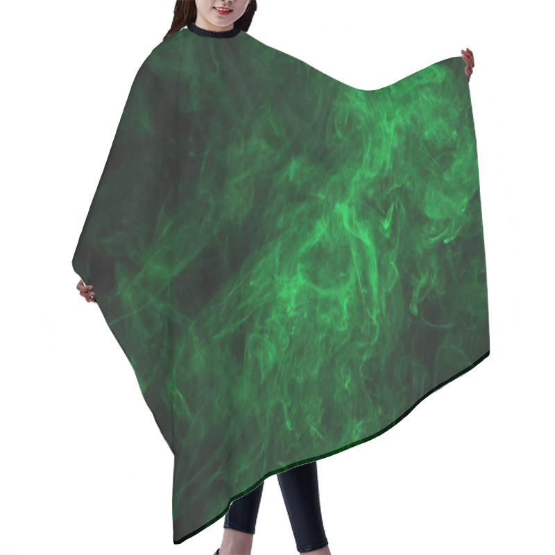 Personality  Abstract Background With Green Mystical Smoke On Black  Hair Cutting Cape