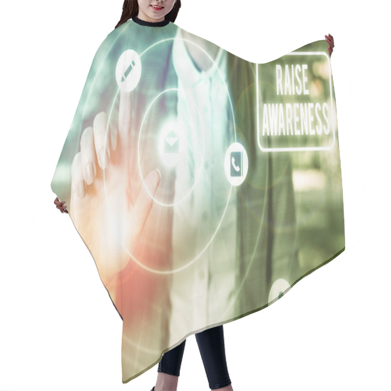 Personality  Text Sign Showing Raise Awareness. Conceptual Photo Creating A Specific Messaging Campaign About An Issue. Hair Cutting Cape