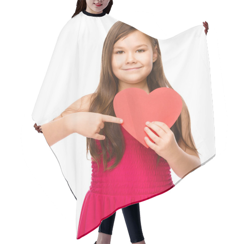 Personality  Portrait Of A Little Girl Hair Cutting Cape