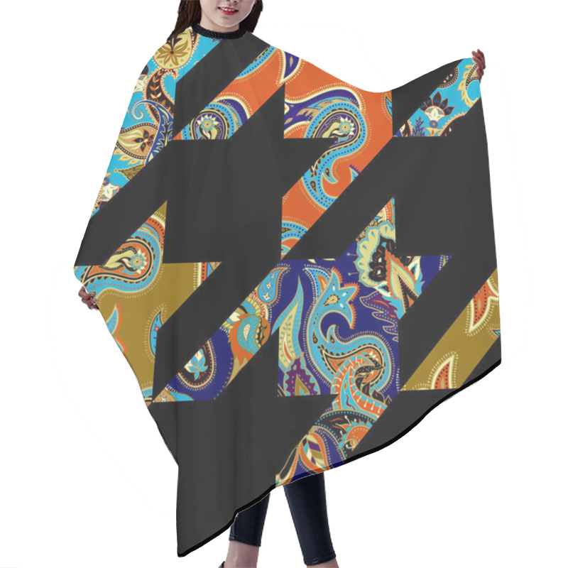 Personality  Seamless Pattern Paisley. Hair Cutting Cape