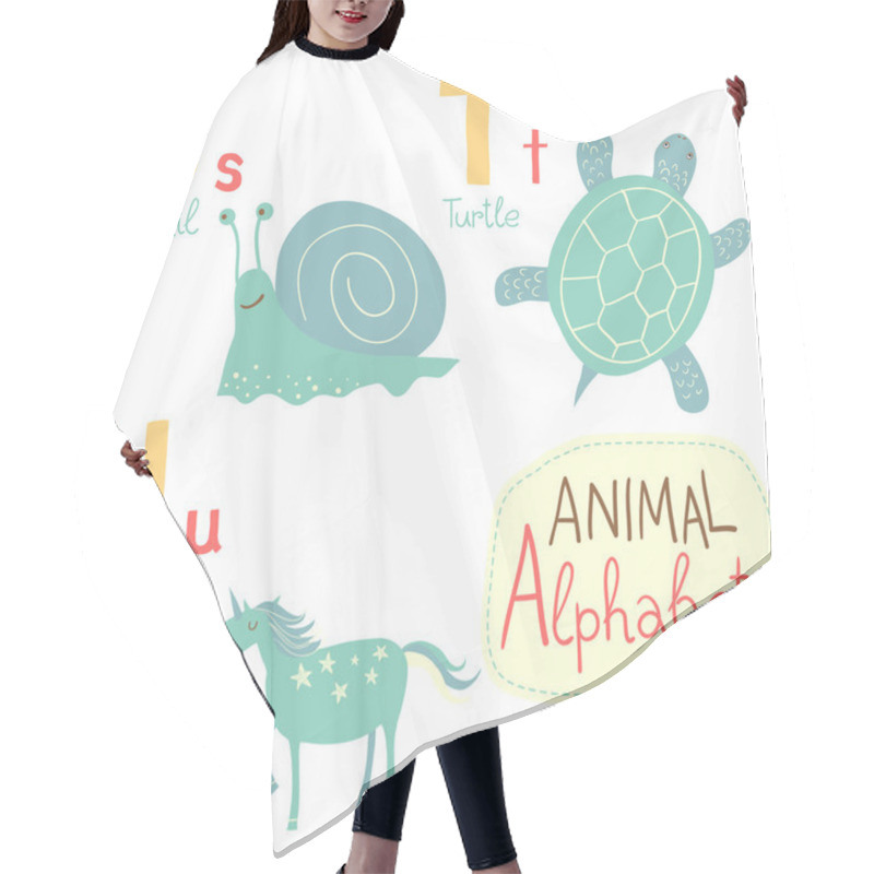 Personality  Cute Zoo Alphabet Hair Cutting Cape